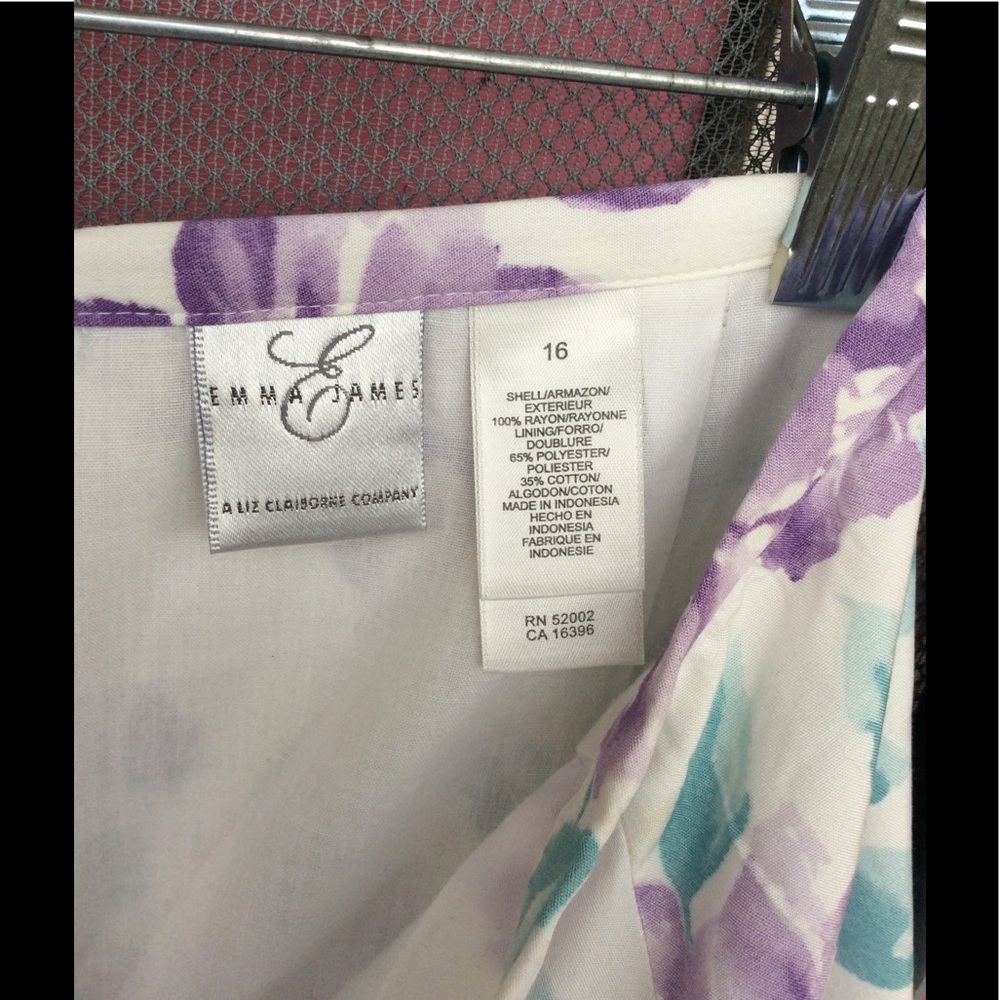 Emma James White Midi Skirt with Lavender Floral Print - Picture 2 of 4